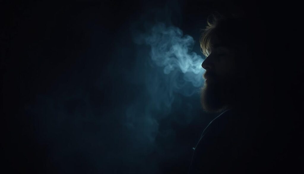 A dimly lit, dreamlike scene depicting a biblical figure experiencing a prophetic dream. In the foreground, the figure appears transfixed, their eyes closed and face illuminated by an ethereal, otherworldly glow. Surrounding them, wisps of smoke or mist swirl, hinting at the supernatural nature of the vision. In the middle ground, faint silhouettes of celestial beings or symbolic imagery emerge from the haze, suggesting the divine origins of the dream. The background is shrouded in deep shadow, creating a sense of mystery and the unknown. The overall atmosphere is one of reverence, contemplation, and the profound connection between the physical and spiritual realms.